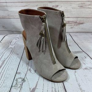 Dolce By Mojo Moxy Suede Open Toe Heels